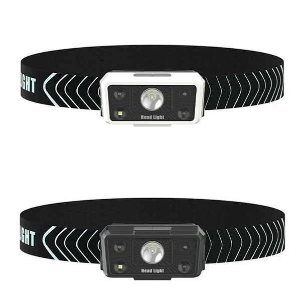 USB Rechargeable Powerful Sensor Headlamp Fishing Camping Head Flashlight 5 Mode Waterproof Spotlight Headlights Front Lantern for Fishing Camping Hiking