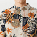 INCERUN Mens Shirts Hawaiian Short Sleeve Shirts Summer Holiday Beach Men Shirt Tropical Leaves Print Henley Shirts