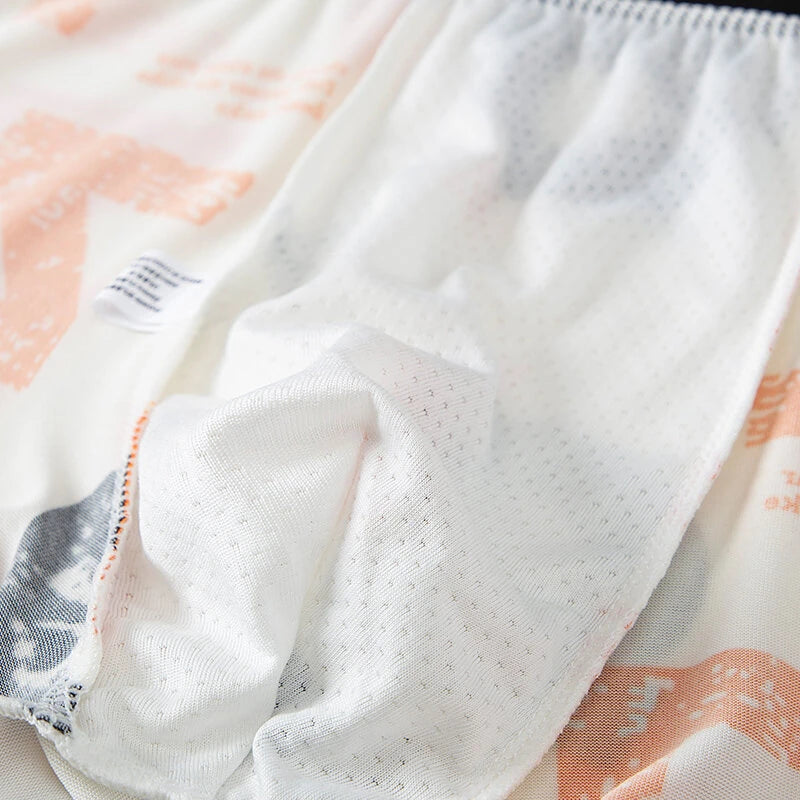 4pcs Men's Fashion Printed Underwear Comfortable And Breathable Men Boxers Briefs Thin Underwear Pants