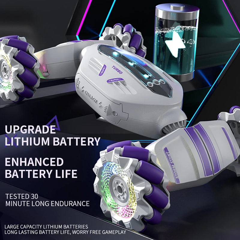 S-002 2.4G 4WD Stunt RC Car Watch Gesture Sensor Induction Deformation LED Light 360 Rotation Twist Drift Radio Remote Control Climbing Vehicle Model Children Kids Electronic Toys