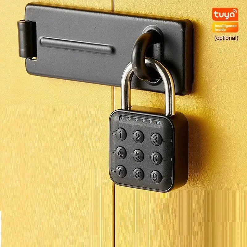 Tuya Smart Fingerprint Door Lock Button Cabinet Lock Gym Wardrobe Door Password Padlock Electronic Door Lock IP67 Waterproof for Warehouse Dormitory Doors