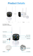 ESCAM PT301 3MP WIFI IP Camera Night Vision Motion Detection Two Way Audio H.265 Waterproof Security Bullet Camera Support ONVIF