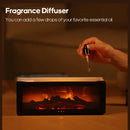 Kinscoter Fireplace Air Humidifier Waterless 150ml Water Tank Auto-Off Aroma Essential Oil Diffuser with LED Light & Remote Control for Home Gift