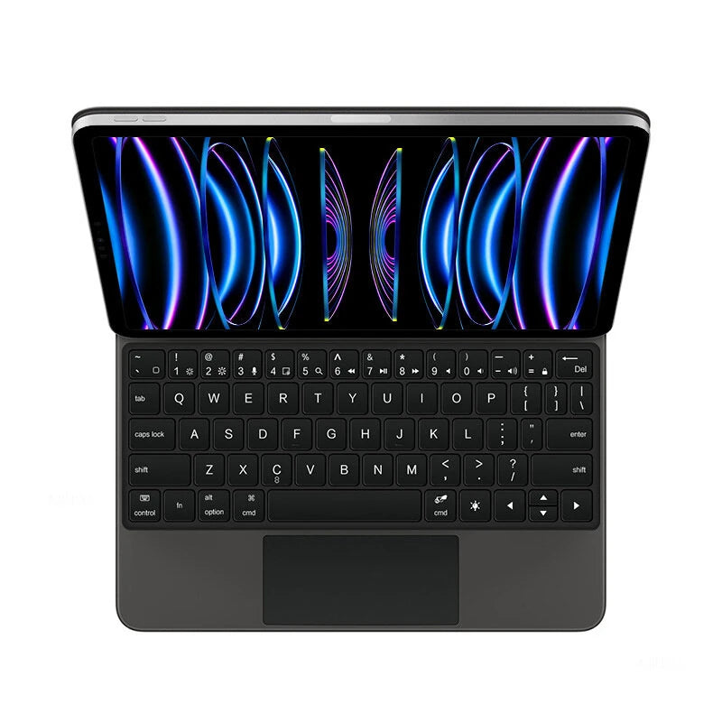 for iPad Air 11 M2 Multi-language Tablet Protective Keyboard Case with Touchpad Foldable Backlit Tablet Cover