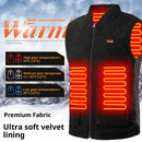 TENGOO HV-08G Heated Vest 8 Heating Areas USB Charging 3 Gear Temperature Control Grey Plush Windproof Outdoor Winter Warm Clothing