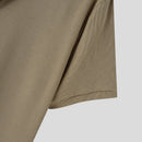 INCERUN Mens Shirt Solid Color Button Shirt Mens Lapel Short Sleeve Top Daily Casual Shirts S-5XL