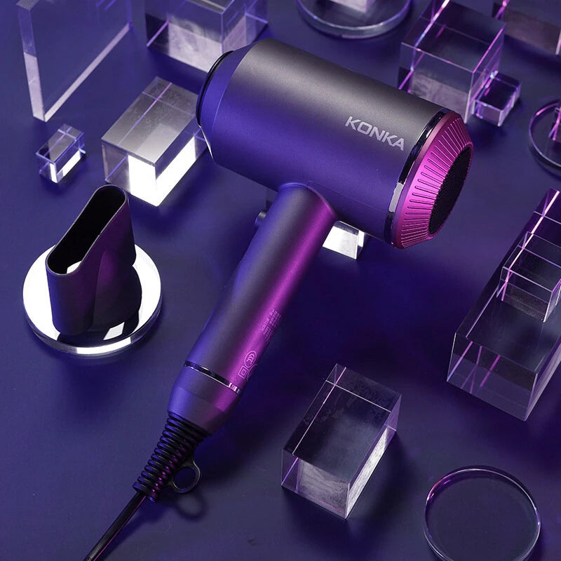 KONKA KG-1601 Hair Dryer 1600W 3 Drying Modes with Focused Airflow Nozzle Detachable Rear Cover 220V