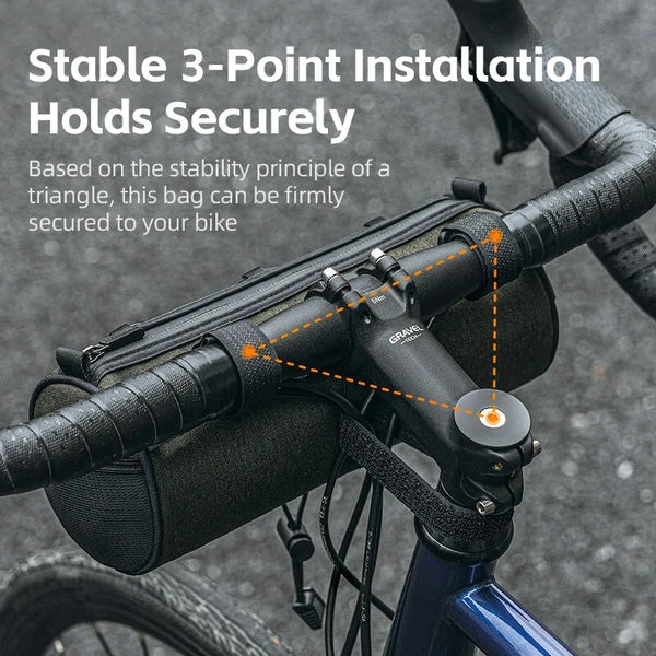 ROCKBROS 2L Large Capacity Bike Bag 100% Polyester Design Waterproof Universal Fit Cycling Travel Package for MTB Road Bicycle