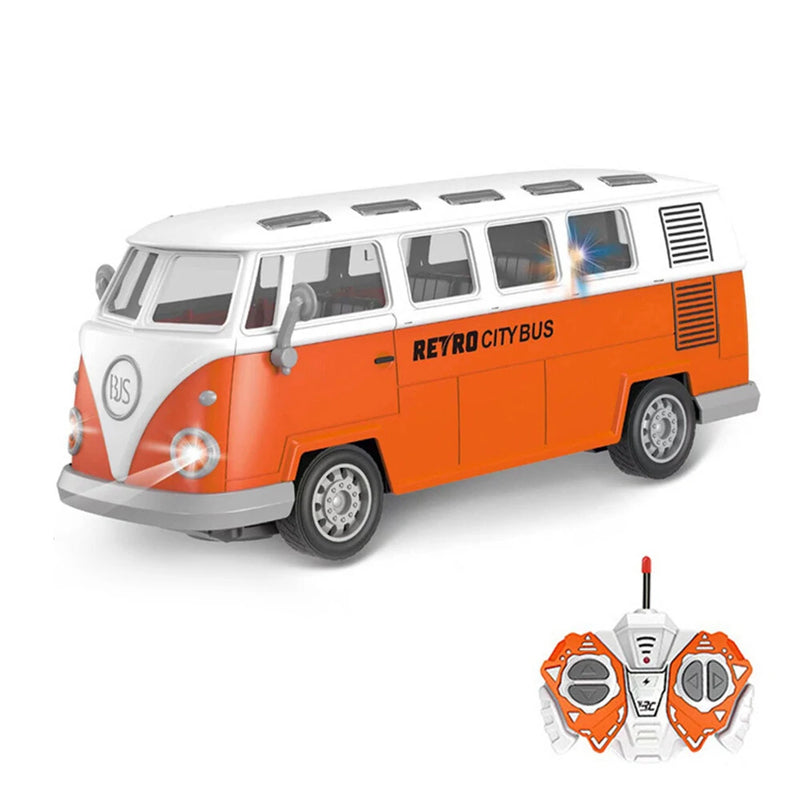 QH204 1/30 4CH 27HZ RC Car Mini Bus Chinese Vintage Classic School Bus Ambulance Toys For Boys