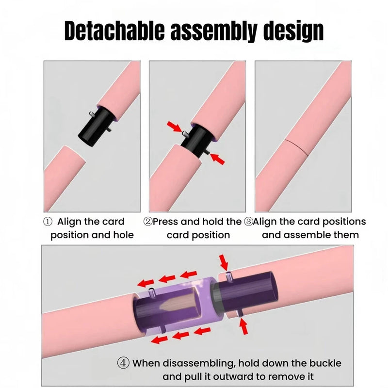 KALOAD Portable Yoga Pilates Bar Stick with Resistance Band Home Gym Muscle Toning Bar Fitness Stretching Sports Body Workout Exercise