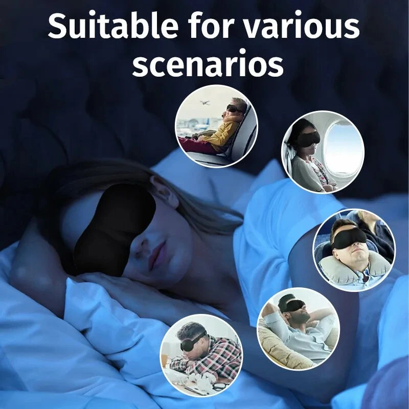 KALOAD 3D Stereoscopic Sleep Eye Mask Sleep Magic Memory Sponge Black Shading Breathable Quik Sleep for Outdoor Travel