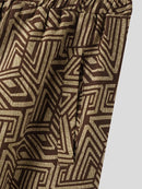 INCERUN Men Pant Ethnic Print Low Rise Long Pant Loose Fit Mens Elastic Streetwear Pants with Side Pockets S-5XL