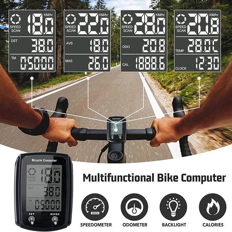 Cansses  CNC Bicycle Speedometer Wired Touchscreen Waterproof 80g Lightweight  Bike Computer Backlit for Day/Night Cycling
