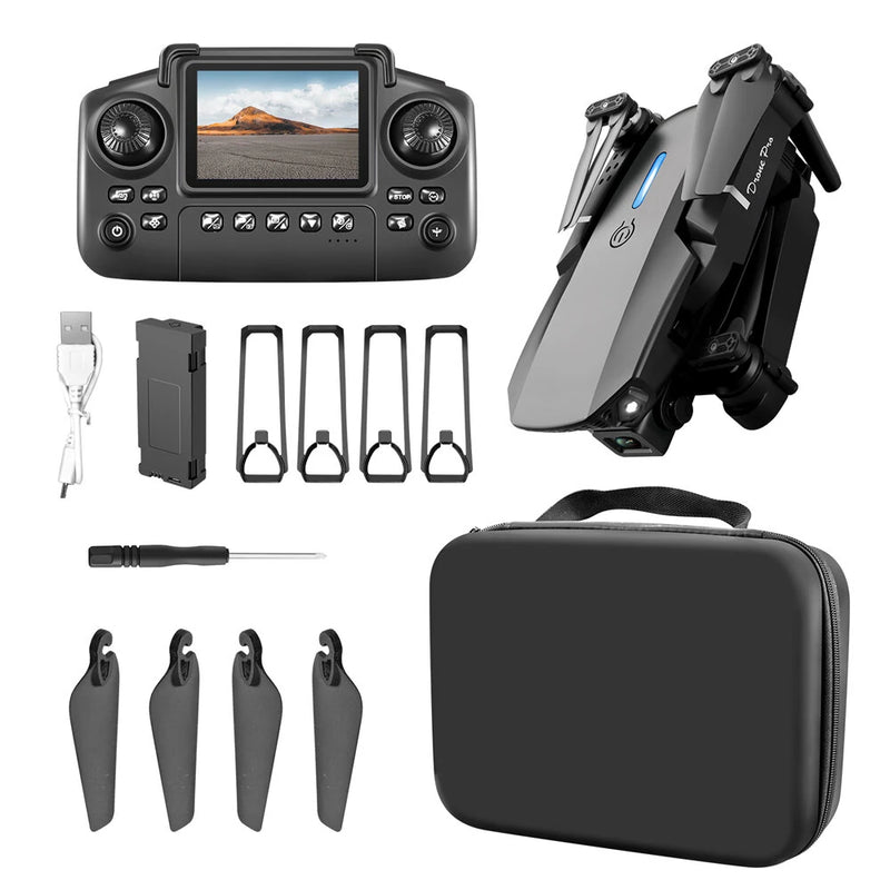 YLR/C E88 / E88D WiFi FPV with LCD Screen Controller HD Dual Camera Lighting Arms Optical Flow Positioning Colorful LED Light Foldable RC Drone Quadcopter RTF