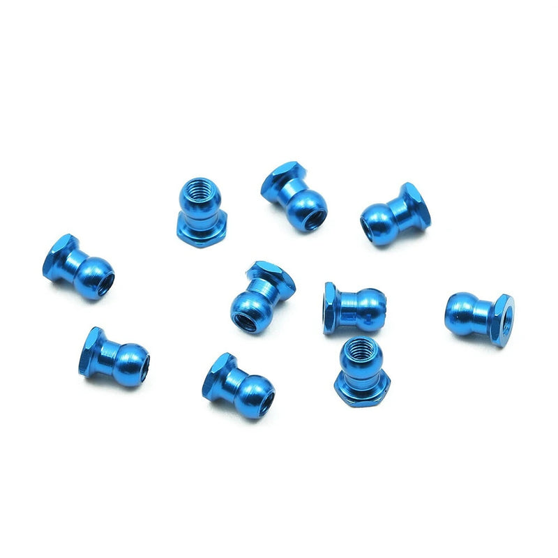 10PCS Aluminum Alloy Ball Head Nuts 5mm for TAMIYA 1/10 RC Car Vehicles Models Toys Spare Parts 53640