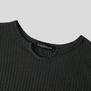 INCERUN Men Tshirt Comfy Loose Fit Long Sleeve T-Shirt Solid Color Notched Neck Knit Daily Casual T-Shirt