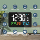 AGSIVO LED Wifi Digital Alarm Clock With Calendar Intelligent Update with Remote Control / Indoor Temperature Display / Humidity Display Works with Smart Life Application For Home Office Bedroom Living Room