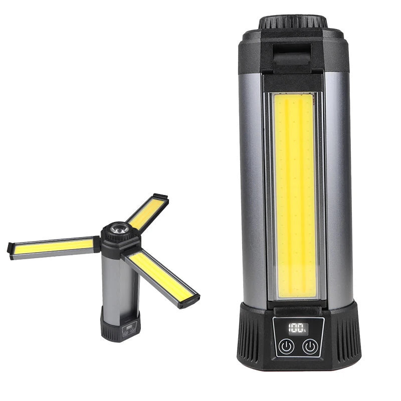 Xhp50 LED Strong Light COB With Built-in Battery and Magnet Can Output Multifunctional Digital Display Work Light