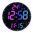 Tuya APP Smart Wifi Wall Clock RGB Calendar Clock Living Room Digital Wall Clock App Intelligent Control Colorful LED Wall Calendar Clock Date Temperature Display