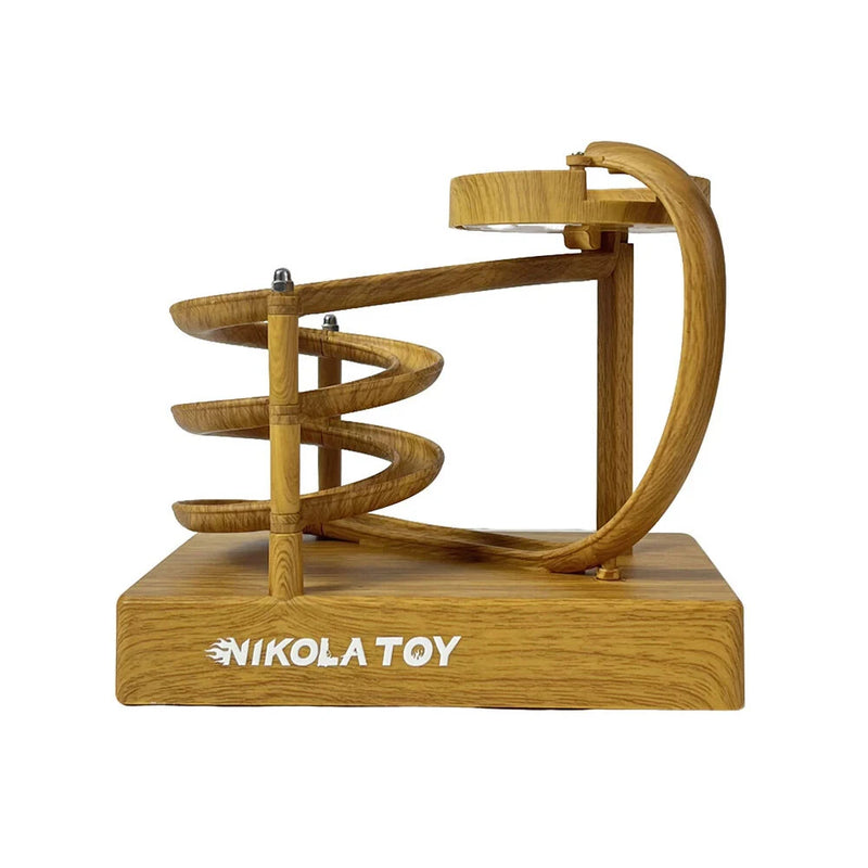 NIKOLATOY Electromagnetic Acceleration Perpetual Motion Machine Model Bulit-in Battery Desktop Ornaments Science Discovery Toys