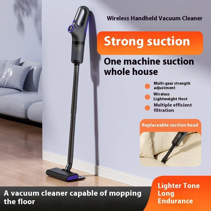 Tevorex Handheld Small Cordless Vacuum Cleaner 120W 650ml Dust Cup 15kPA Suction LED Display Portable Vacuum 2000mAh Pet Cat Hair Mopping Machine