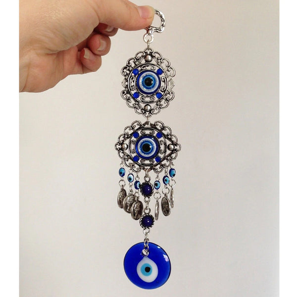 Wall Hanging Pendant Turkish Greek Blue Glass Evil Eye Amulet Lucky Eye Charm