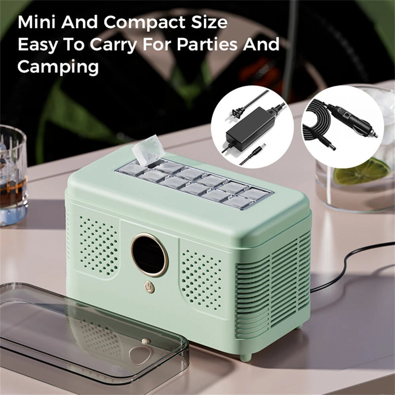 EXPED SMART Portable Mini Countertop Ice Maker Machine Quick 12 Solid Ice Cubes in 20 Mins Quiet & Compact for Home Office Camping Car Use