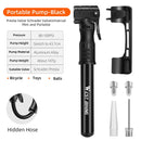 WEST BIKING 100PSI Mini Bicycle Air Pump Portable Hand Pump Hose MTB Mountain Road Universal Schrader Presta Valve Waterproof Tire Inflator for Ball Cycling