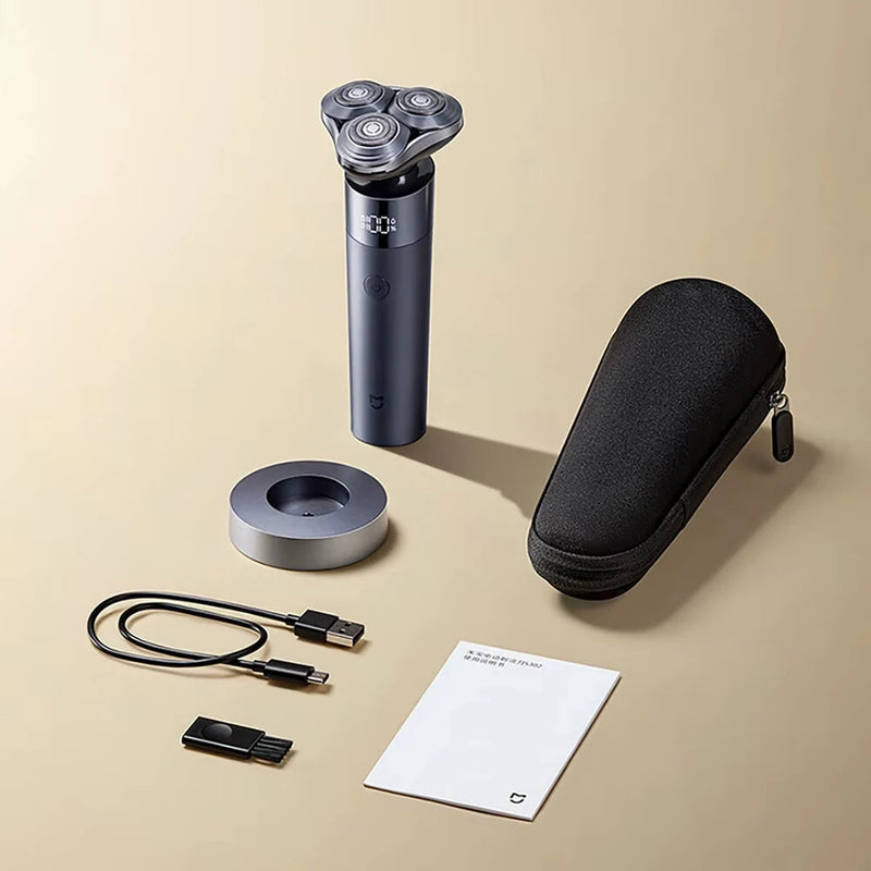 XIAOMI Mijia Electric Shaver S302 for Men With Dual-Ring Floating Blades Magnetic Head LED Digital Display Razor IPX7 Waterproof