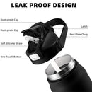 1000ml/33oz 304 Stainless Steel Portable Thermal Flask Water Bottle Cold Hot Thermos Insulated Water Bottle with Straw Use As Mobile Phone Holder