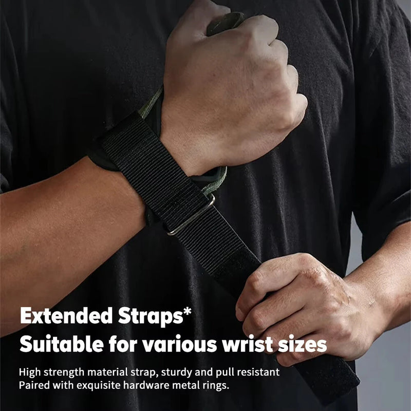 GOUNOD 1Pair Cowhide Sports Fitness Non-slip Palm Wrist Protection Grip Pads for Gym Weightlifting Training Dumbbell Pull-Up