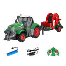 Landi QH205 1/24 27MHZ 4CH RC Car Farmer Series Wood Simulated Transport Model Light Sound Remote Control Toys Boys Dump Truck Engineering Vehicle Set Kids Gifts