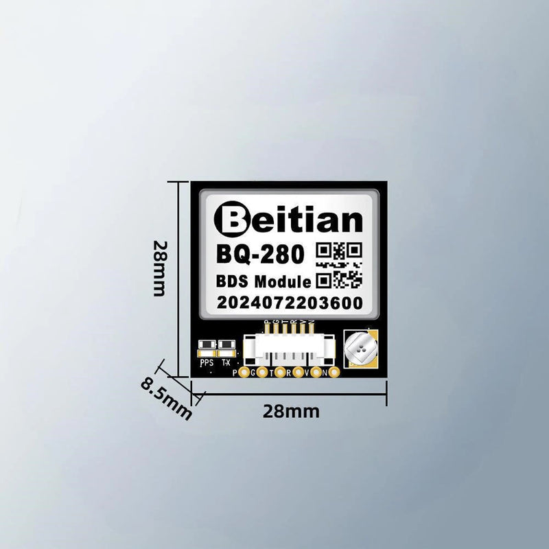 Beitian BQ-280 BDS GPS Module High Precision GNSS Positioning Built-in Antenna with Internal Compass BDS-B1I BDS-B1C Dual Frequency Bands for FPV Racing Drones