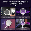 5-in-1 Multifunctional 3500V Mosquito Killer Lamp with Adjustable Angle Bug Zapper Portable Rechargeable Electric Fly Swatter with USB Charging and Quick Charge Feature