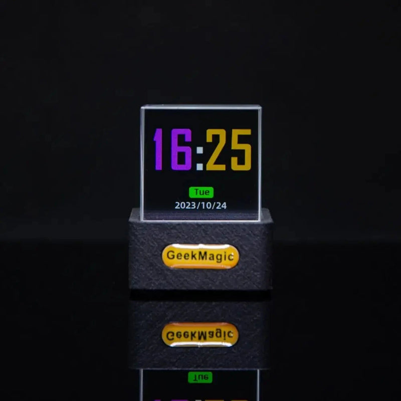 Transparent Mini WiFi Weather Clock GIFTV Smart Weather Station with GIF Animation Album Holographic Creative Gift Photo Display Crystal Cube