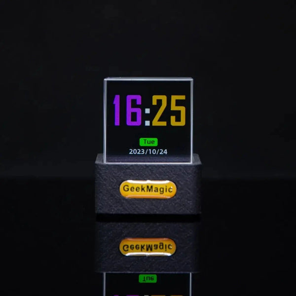 Transparent Mini WiFi Weather Clock GIFTV Smart Weather Station with GIF Animation Album Holographic Creative Gift Photo Display Crystal Cube