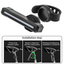 BIKIGHT 10-50LM 1PCS RGB LED Bicycle Smart Sensor Brake Taillight Type-C Charging Waterproof Warning Bike Rear Light for Night Cycling Safety