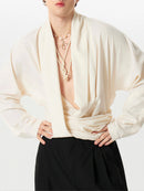 INCERUN Mens Shirt V-neck Waist Long Sleeve Shirt Summer Fashion Solid Color Comfortable Breathable Men Top