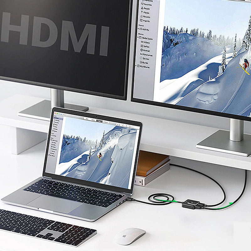 UGreen CM311 4K@60Hz HDMI Switch with 3.3FT HDMI Cable 2 in 1 Out/1 in 2 Out Bidirectional HDMI Splitter Switcher for HDTV Monitor Projector Laptop Switch
