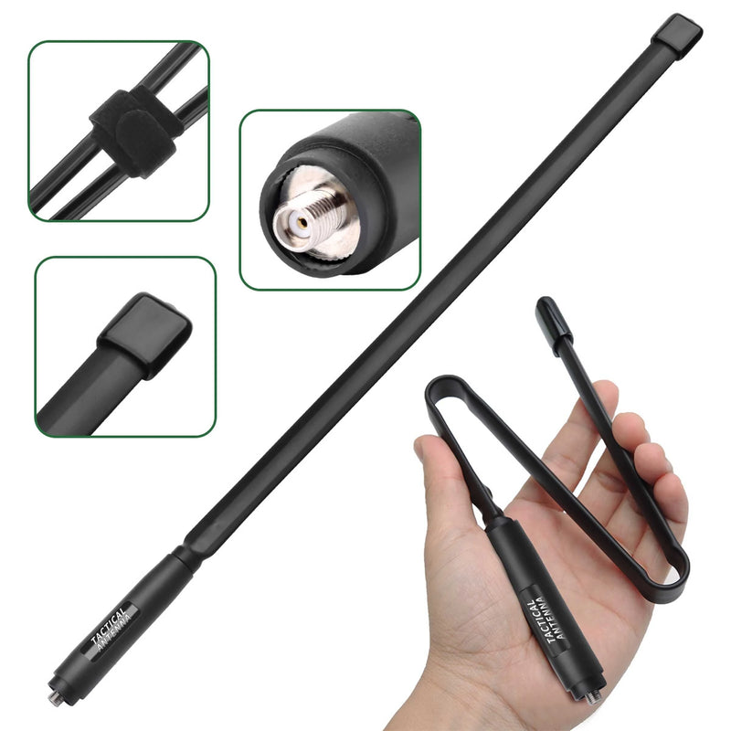 ABBREE Foldable Tactical Antenna UV Dual Band 136-520MHz SMA-Female Interface for Baofeng UV32 DM32 Walkie Talkie