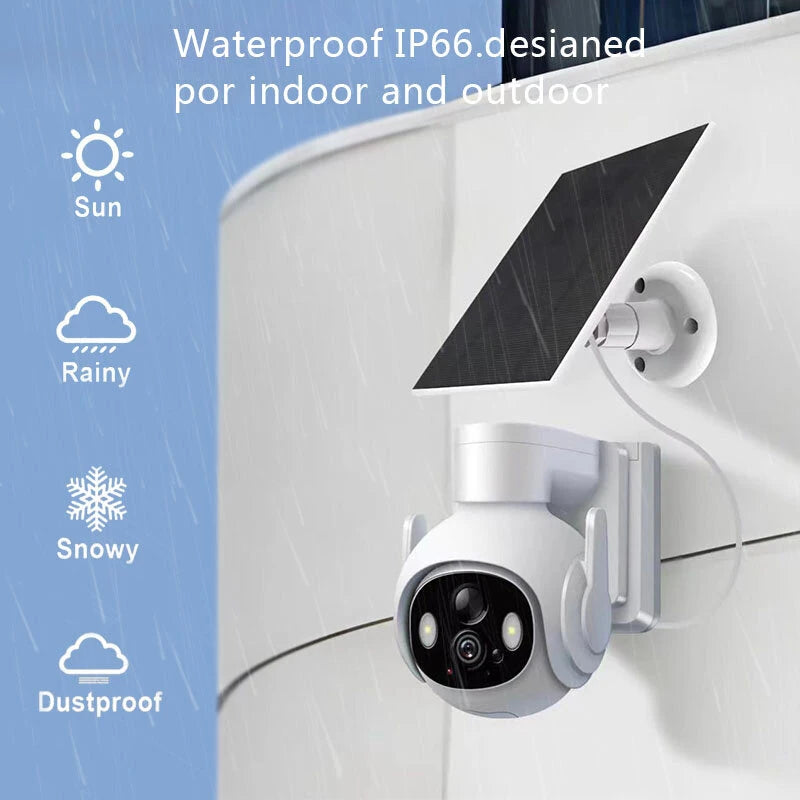 Solar Wifi IP Camera Outdoor 1080P HD Wireless Security Surveillance Color Night Vision Two-Way Audio Solar Powered IP66 Waterproof Motion Alerts