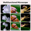 600mAh 500X Children's HD IPS Microscope Plant Specimen Magnifier Portable Microscope for Children Aged 8-12