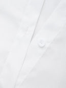 Women Casual Turn-down Collar Flare Sleeve Solid Color Blouse