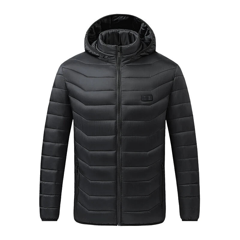 TENGOO HJ-11 Unisex Electric Heated Jacket - 11 Heating Areas,  3-Modes Adjustable, USB Charging, Thermal Hoodie Jacket for Winter Sport Skiing Cycling