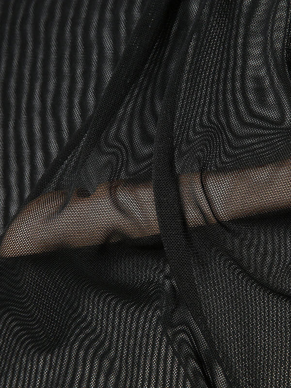 Mens Sheer Mesh See Through High Neck Long Sleeve T-Shirt