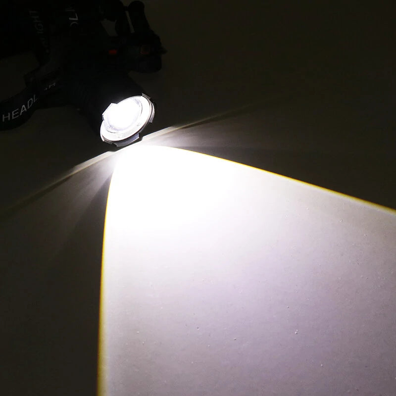 Multifunctional 30W LED Headlamp Telescopic Zoom Lightweight LED Strong Light Headlight 18650 Type-C Charging Portable Headlight