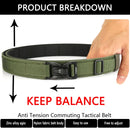 TUSHI 115cm Buckle Men Tactical Belt 1100D Nylon Thickened Double-layer Military Belt for Outdoor Sports Police Duty Shooting Training