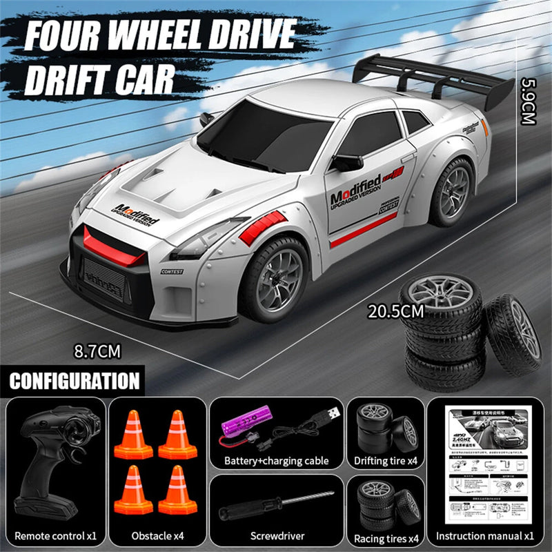 JD Toys JD155-29A/30A/31A RTR 1/24 2.4G 4WD Drift RC Car Mini Race LED Light Remote Control High-Speed Motor On-Road Racing Vehicle Model Boys Gifts Toys