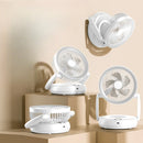 Foldable Wall-mounted Fan with Night Light 360 Rotational Airflow Desktop Electric Fan 5 Wind Speed Adjustable Air Circulation Fan for Dormitory Office