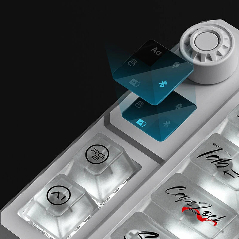 LANGTU T75 Tri-mode Gaming Mechanical Keyboard with Multimedia Knob83+2 Keys Customized Hot Swappable RGB Gasket Structure Wired Esports Keyboards